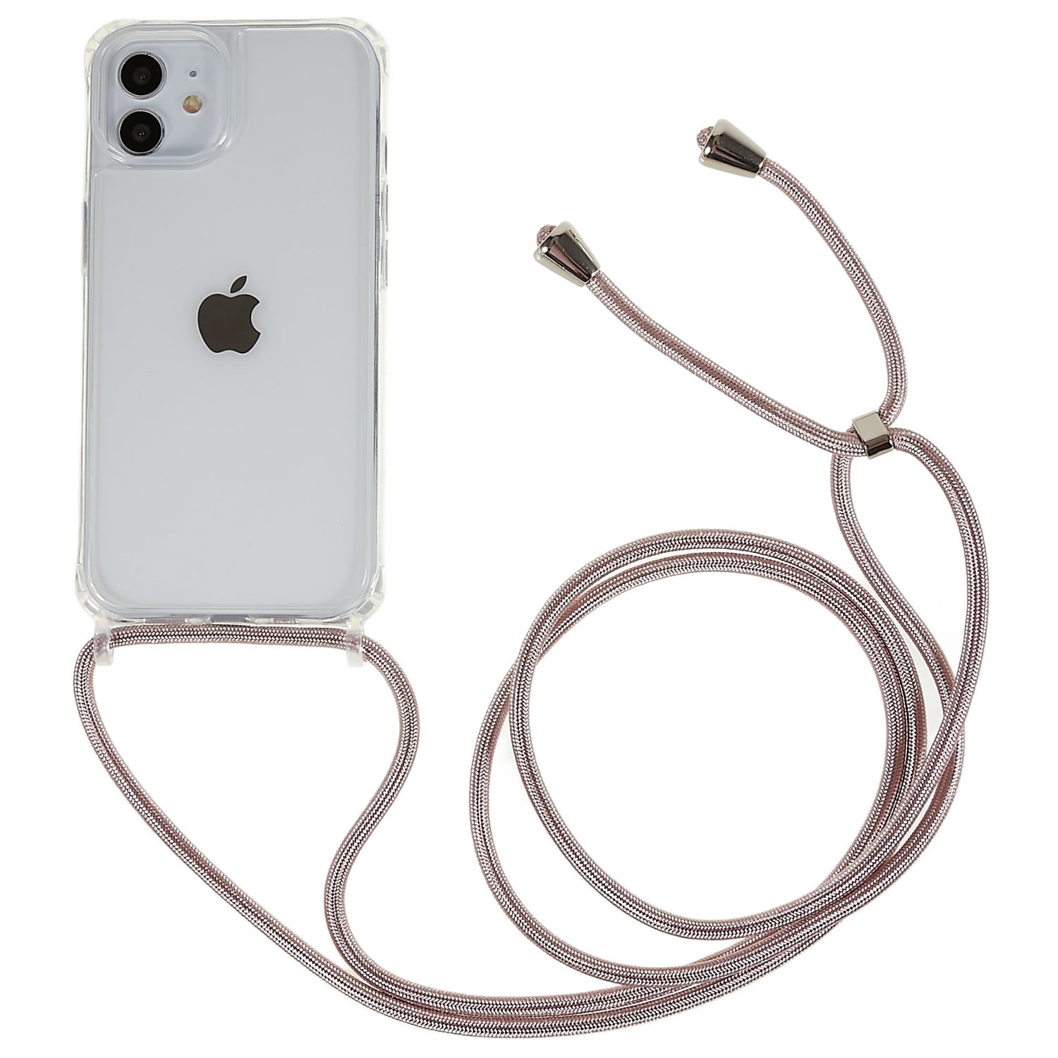 Til iPhone 12 12 Pro 6,1 tommer klart telefoncover med justerbar lanyard stødsikker TPU akryl bagcover Til iPhone 12 12 Pro 6,1 tommer klart telefoncover med justerbar lanyard stødsikker TPU akryl bagcover